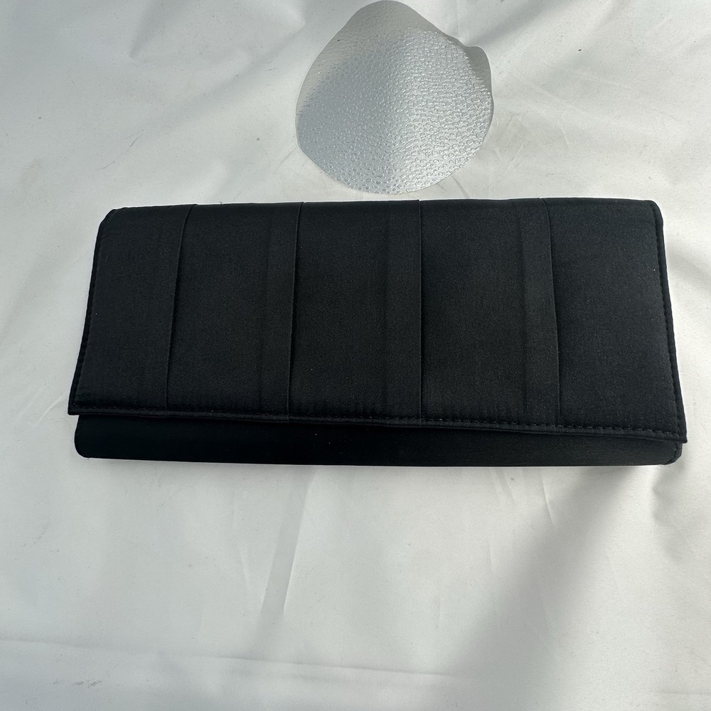 Style & Co Black Satin Evening Formal Bag Clutch